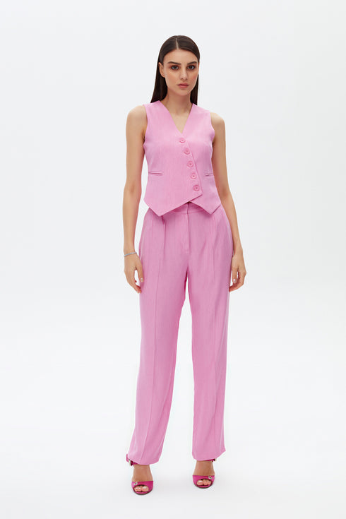 Taffy Pink Pleated Trousers